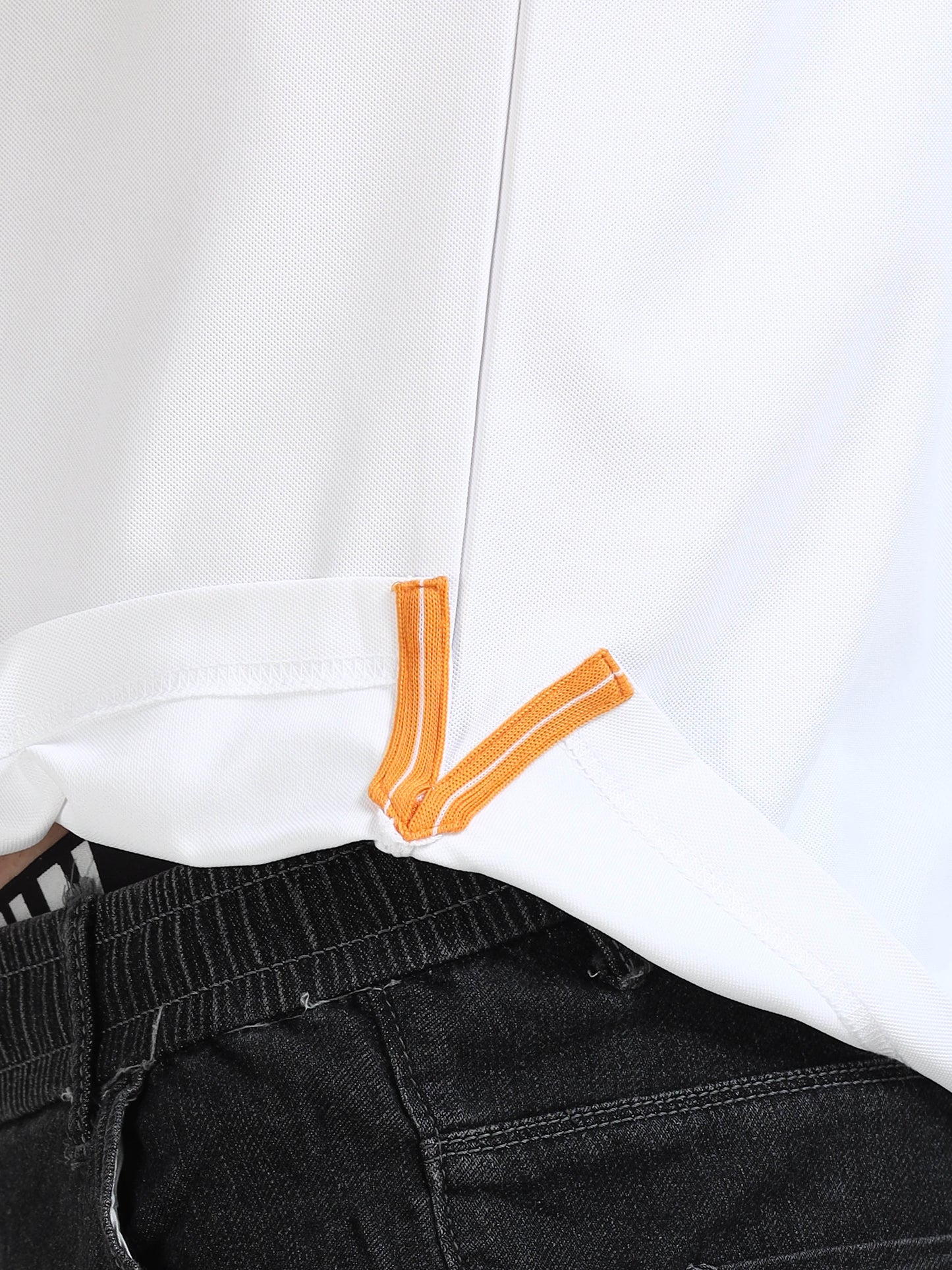 Mars Premium Polo T-Shirt – White with Yellow Tipping
